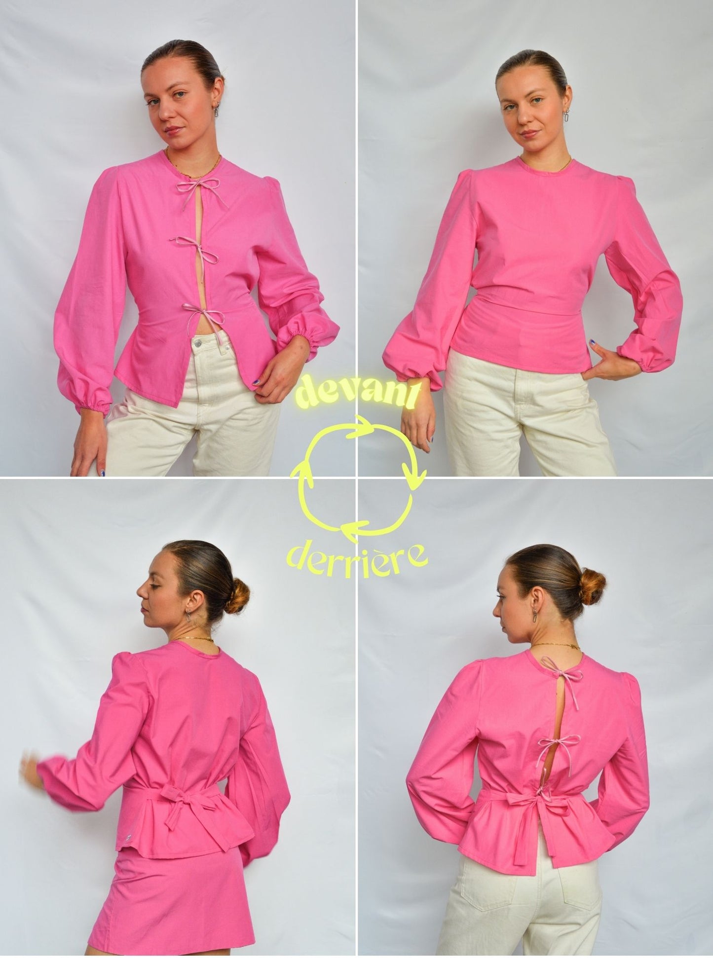 Blouse réversible Angélina (rose)