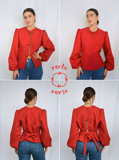 Blouse réversible Ava (rouge)