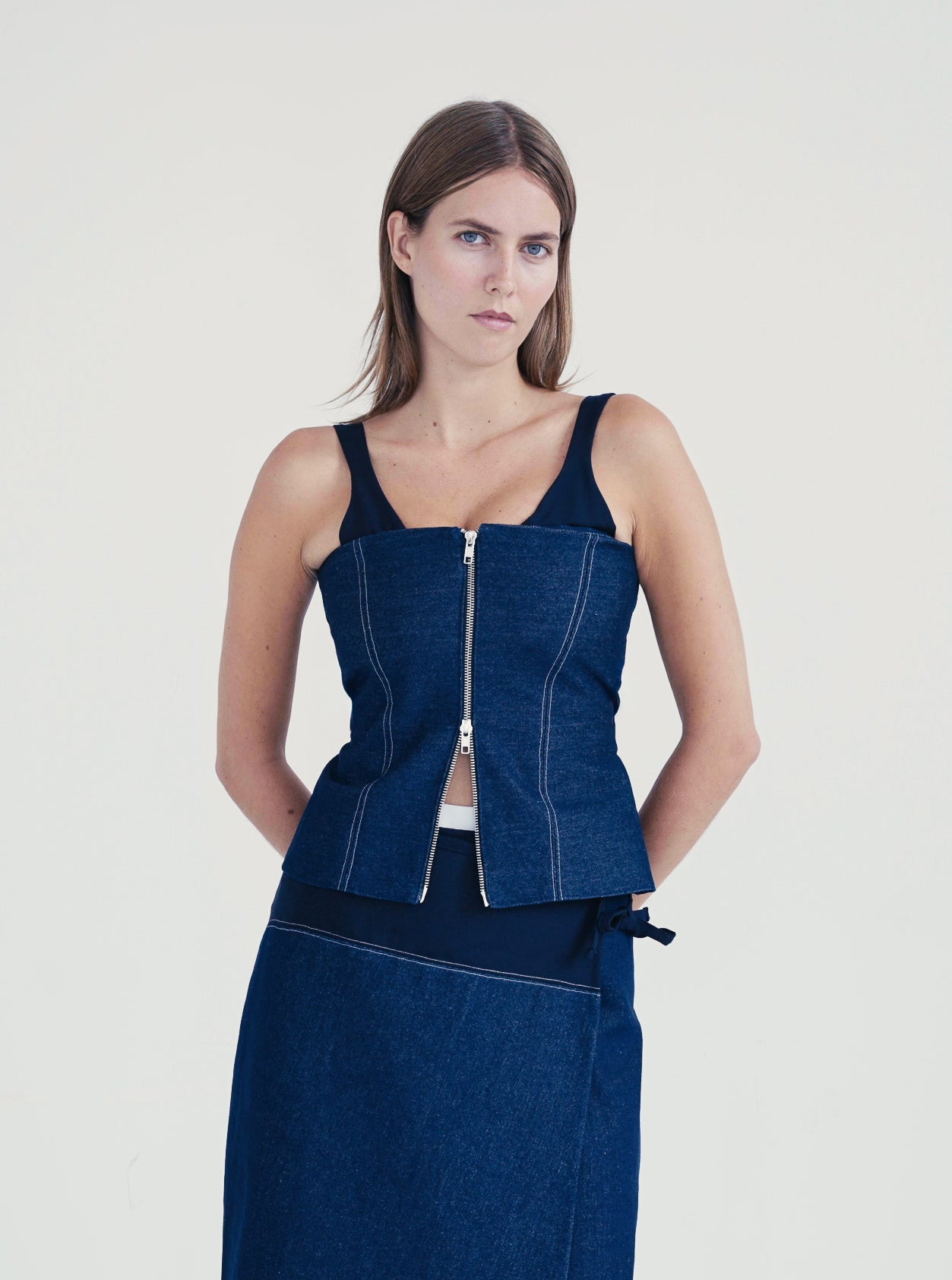 Bustier bi-matière Brune