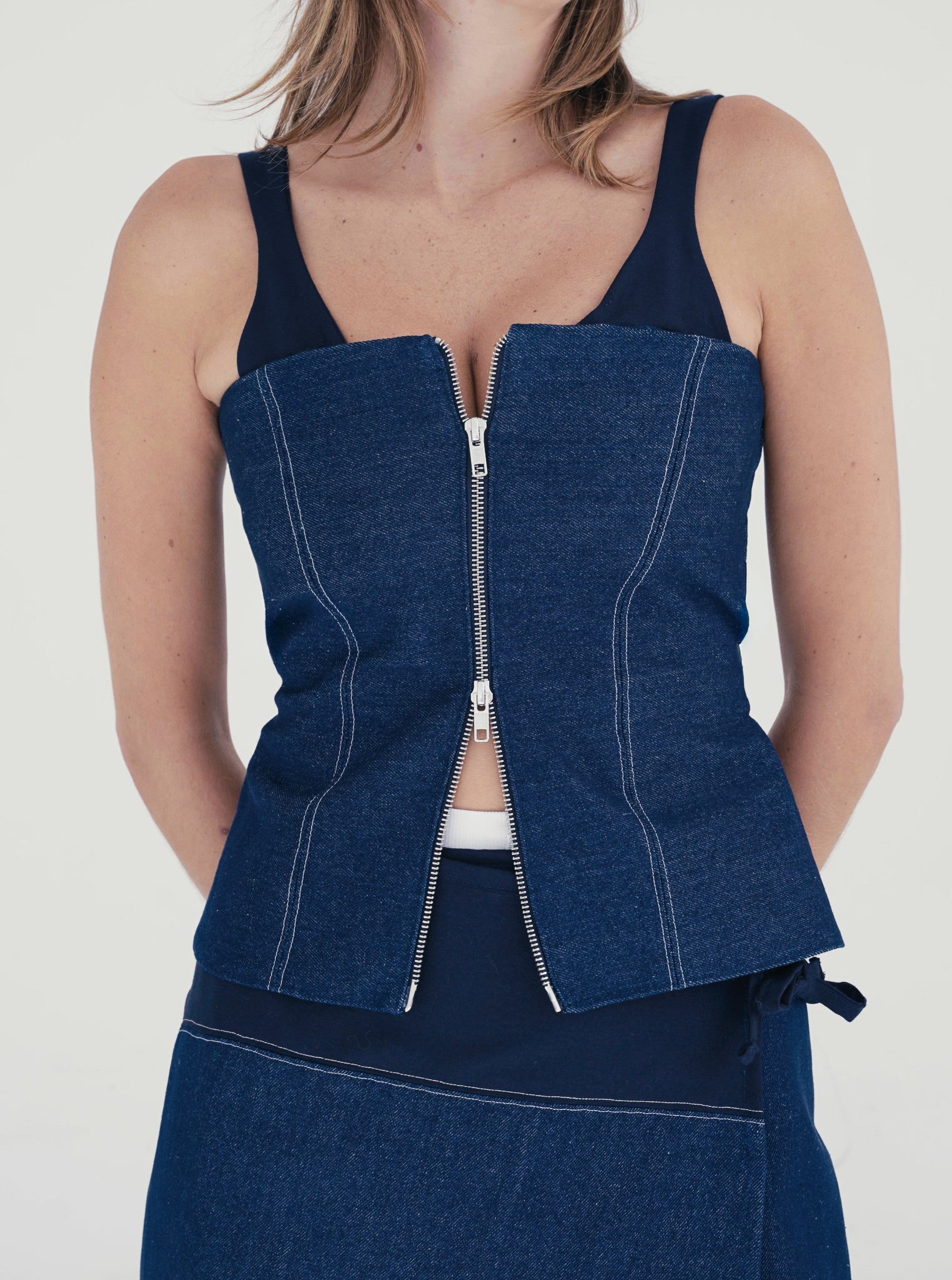 Bustier bi-matière Brune